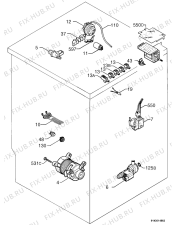 Взрыв-схема стиральной машины Zanussi F1000 - Схема узла Electrical equipment 268